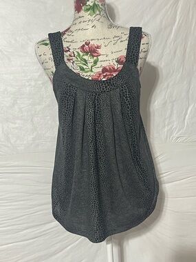 Express Black Print Pattern Scoop Tank